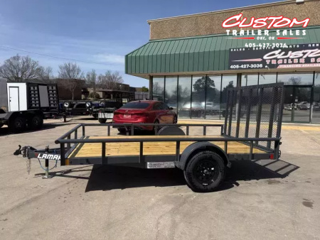 New #145921 2026 LAMAR  UC 12 X 83 SINGLE AXLE PIPE TOP 3K UTILITY TRAILER W/ REAR RAMP GATE
