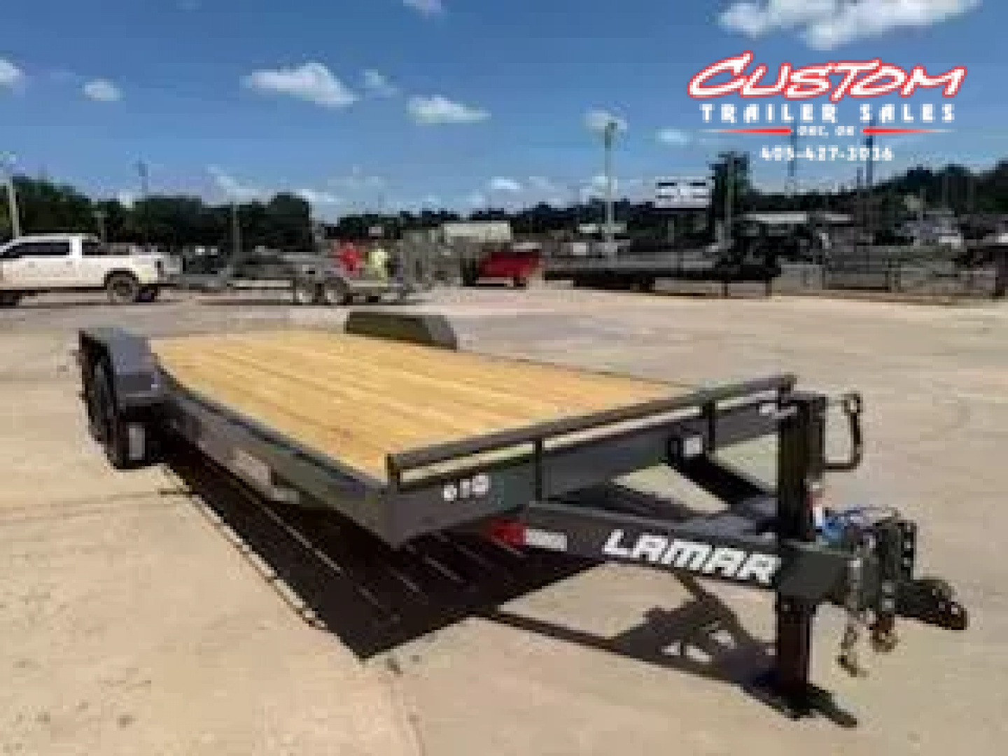 New #145634 LAMAR H6 22 X 83 TANDEM AXLE 14K EQUIPMENT HAULER W/ SLIDE IN RAMPS