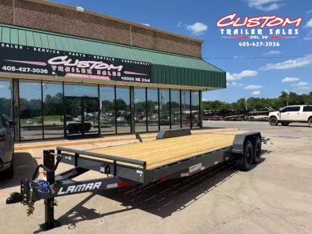 New #145634 LAMAR H6 22 X 83 TANDEM AXLE 14K EQUIPMENT HAULER W/ SLIDE IN RAMPS