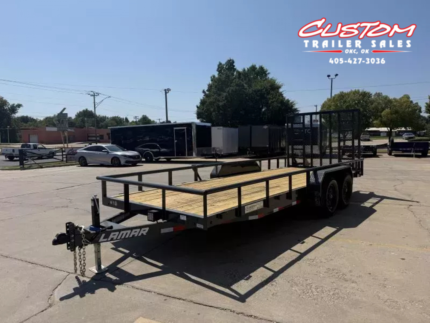 New #146709 2026 LAMAR U5 20 X 83 TANDEM AXLE PIPE TOP 10K UTILITY W/ REAR RAMP GATE