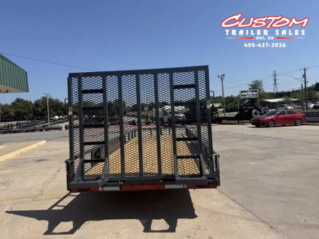 New #146709 2026 LAMAR U5 20 X 83 TANDEM AXLE PIPE TOP 10K UTILITY W/ REAR RAMP GATE