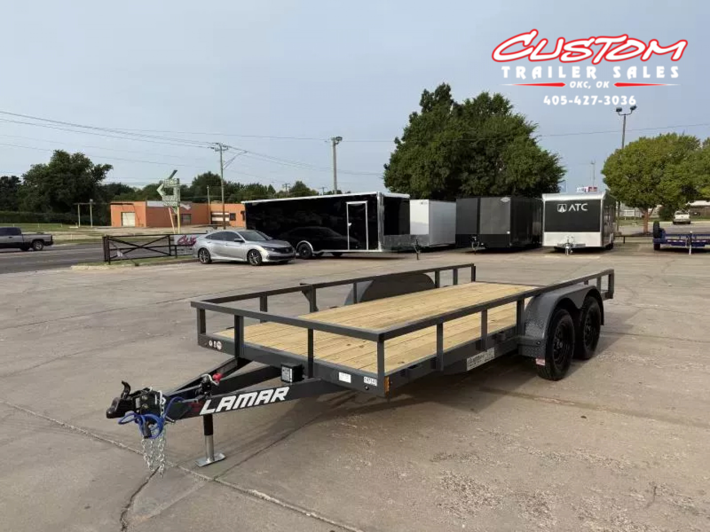 New #147141 2026 LAMAR UC 16 X 77 TANDEM AXLE 7K SQUARE TUBE TOP UTILITY W/ SLIDE IN RAMPS