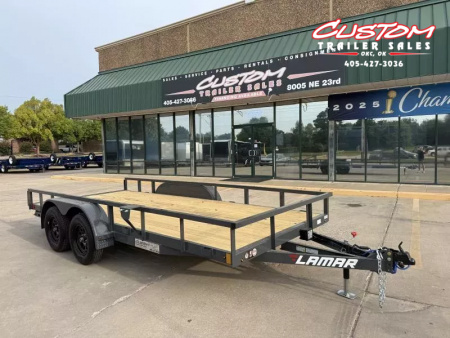 New #147141 2026 LAMAR UC 16 X 77 TANDEM AXLE 7K SQUARE TUBE TOP UTILITY W/ SLIDE IN RAMPS