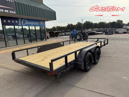New #147141 2026 LAMAR UC 16 X 77 TANDEM AXLE 7K SQUARE TUBE TOP UTILITY W/ SLIDE IN RAMPS