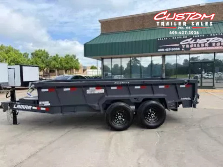 New #147487 2026 LAMAR DL 14 X 83 TANDEM AXLE LOW PRO 14K BUMPER PULL DUMP W/ 2' SIDES