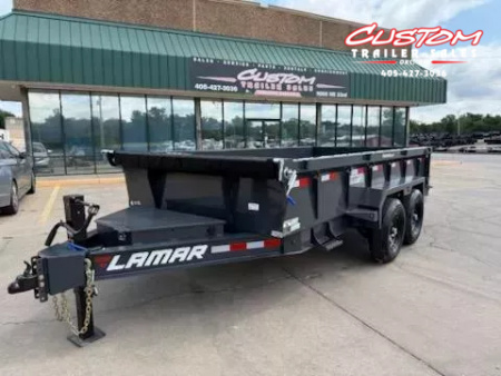 New #147487 2026 LAMAR DL 14 X 83 TANDEM AXLE LOW PRO 14K BUMPER PULL DUMP W/ 2' SIDES