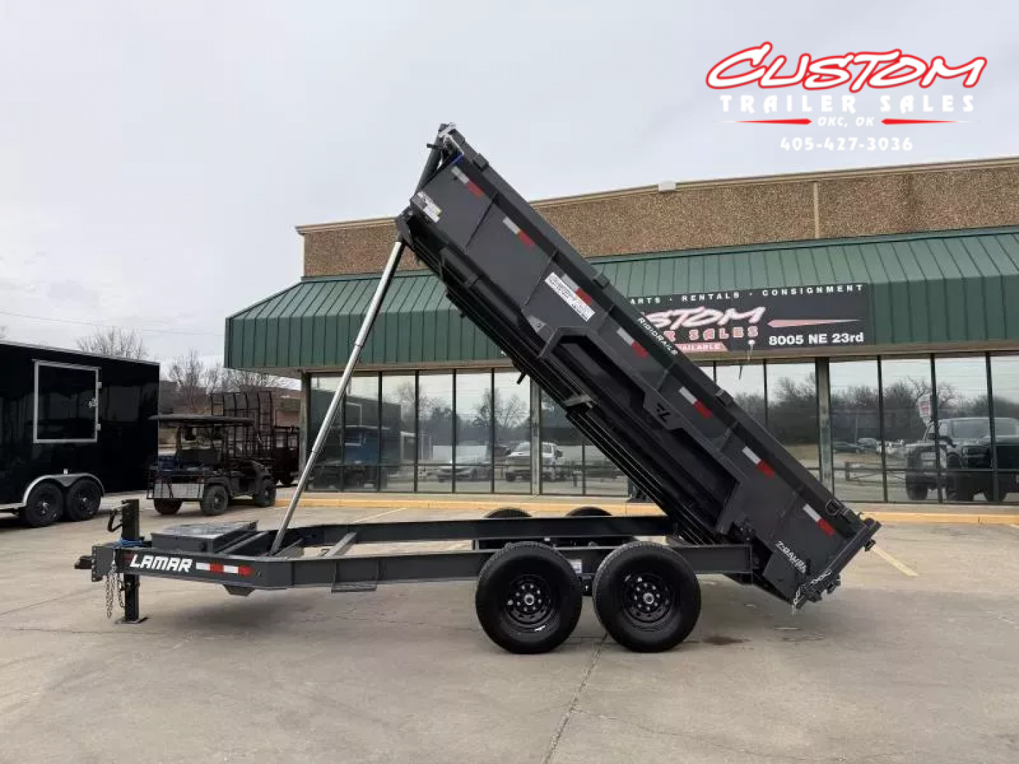 New #147497 2026 LAMAR DT 14 X 83 TANDEM AXLE BUMPER PULL 14K TELESCOPIC DUMP W/ 2' SIDES