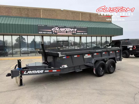 New #147497 2026 LAMAR DT 14 X 83 TANDEM AXLE BUMPER PULL 14K TELESCOPIC DUMP W/ 2' SIDES
