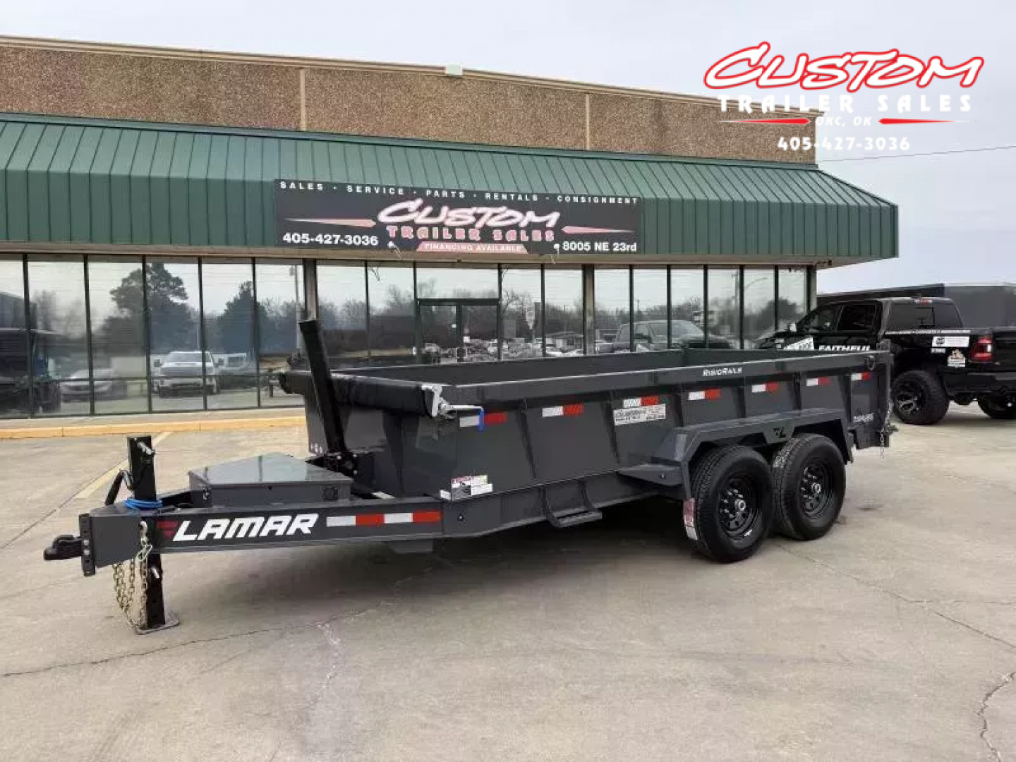 New #147498 2026 LAMAR DT 14 X 83 TANDEM AXLE BUMPER PULL 14K TELESCOPIC DUMP W/ 2' SIDES