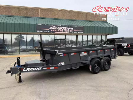 New #147498 2026 LAMAR DT 14 X 83 TANDEM AXLE BUMPER PULL 14K TELESCOPIC DUMP W/ 2' SIDES