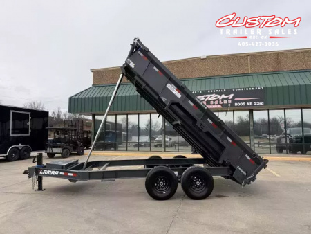 New #147498 2026 LAMAR DT 14 X 83 TANDEM AXLE BUMPER PULL 14K TELESCOPIC DUMP W/ 2' SIDES