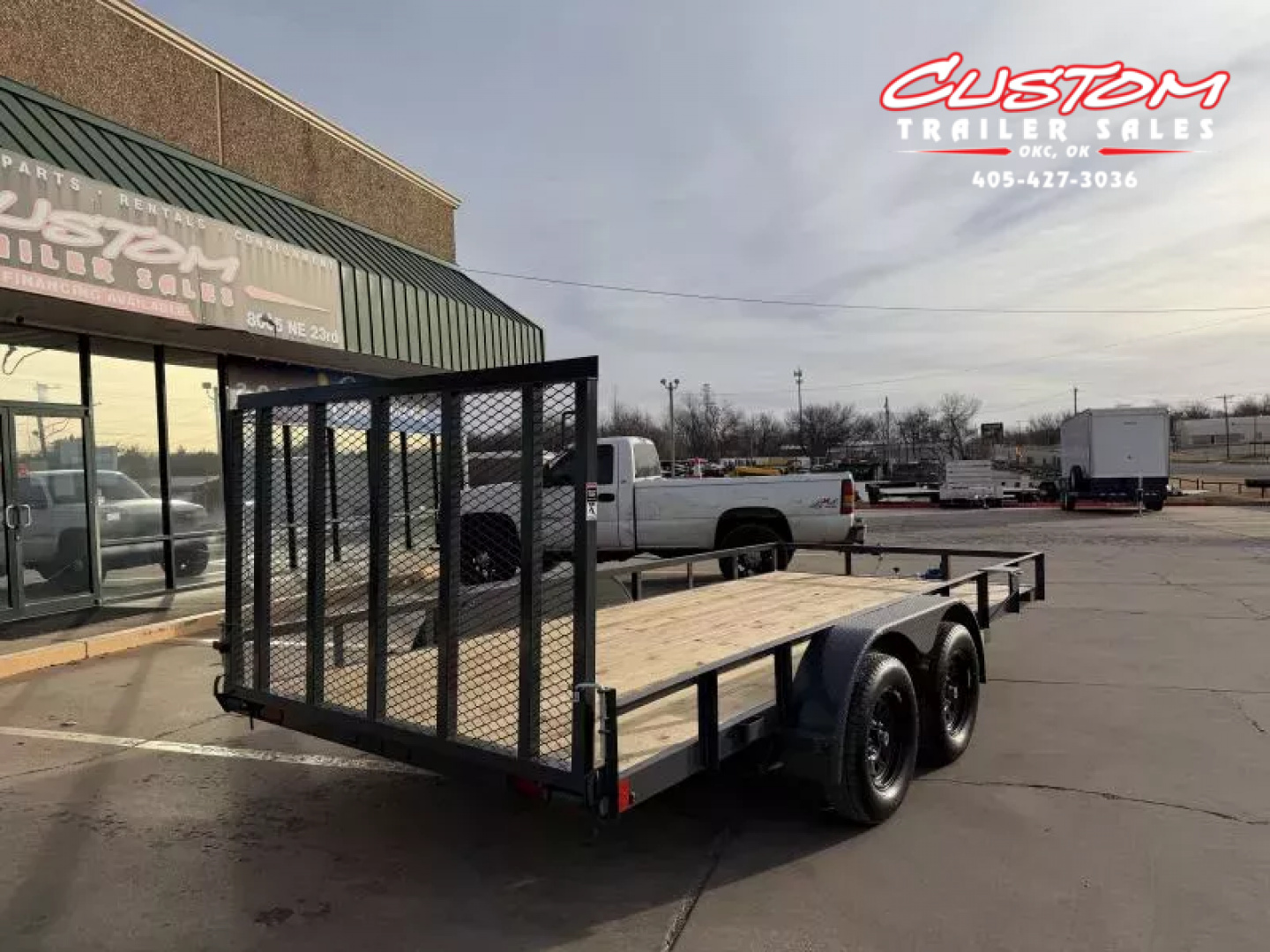 New #147559 2026 LAMAR UC 16 X 83 TANDEM AXLE ANGLE TOP 7K UTILITY W/ REAR RAMP GATE