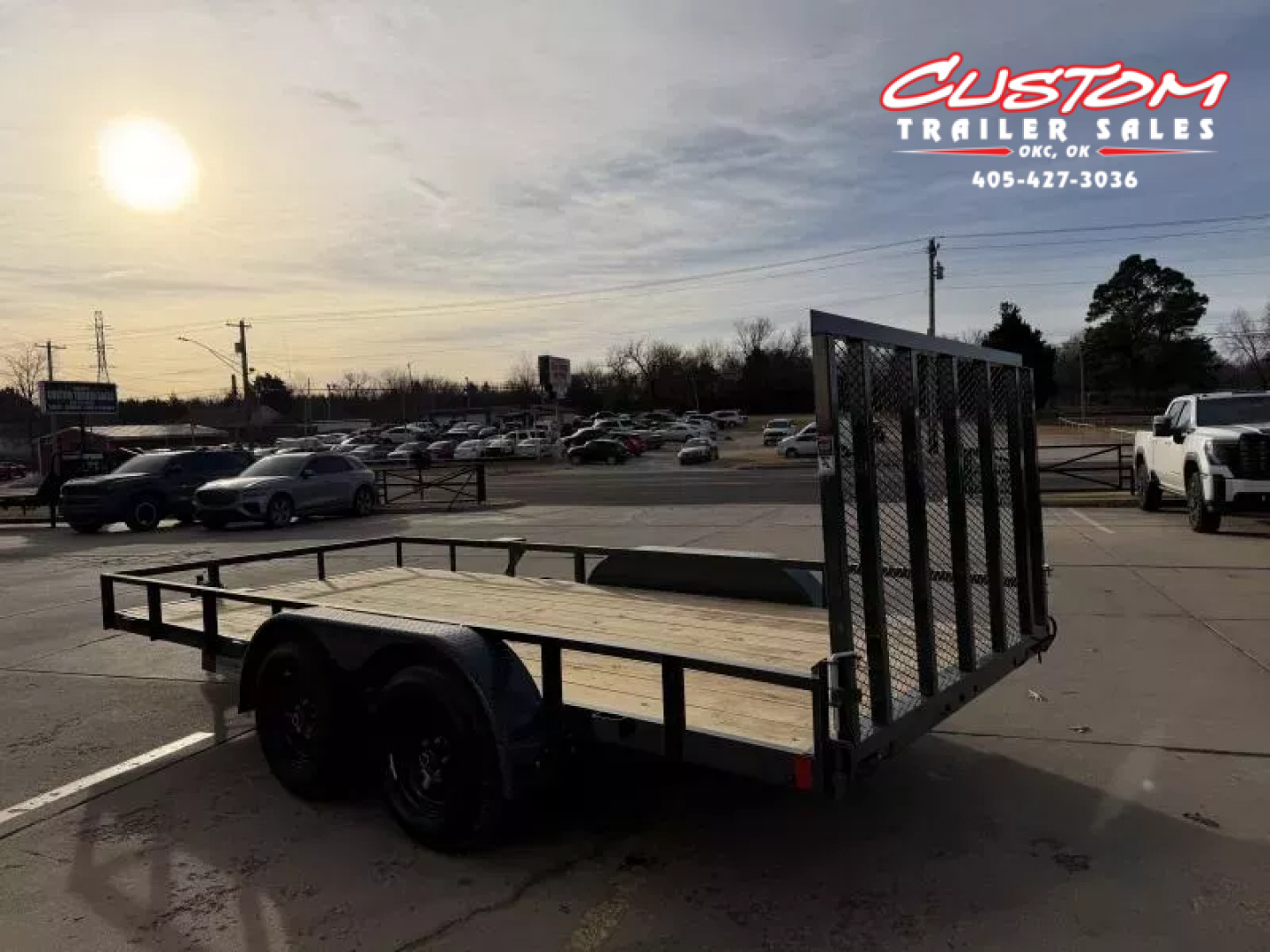 New #147559 2026 LAMAR UC 16 X 83 TANDEM AXLE ANGLE TOP 7K UTILITY W/ REAR RAMP GATE