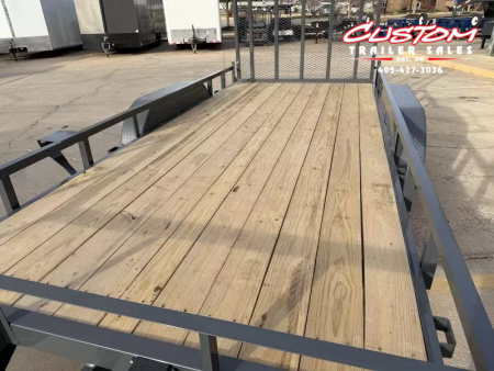 New #147559 2026 LAMAR UC 16 X 83 TANDEM AXLE ANGLE TOP 7K UTILITY W/ REAR RAMP GATE