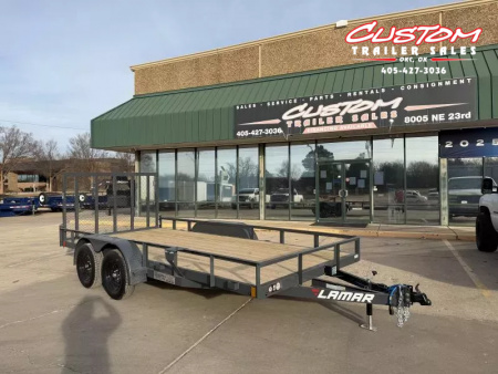 New #147559 2026 LAMAR UC 16 X 83 TANDEM AXLE ANGLE TOP 7K UTILITY W/ REAR RAMP GATE