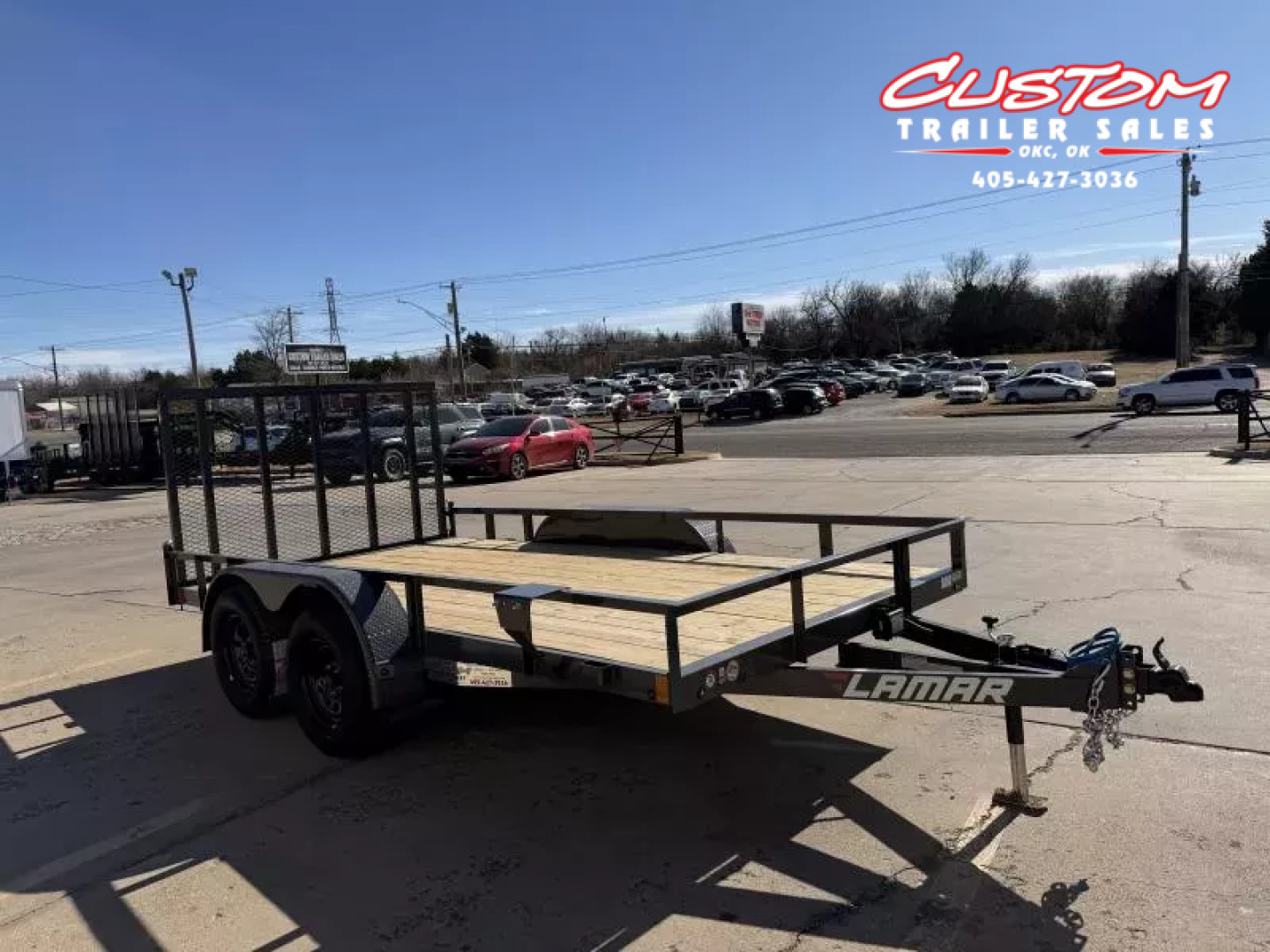 New #147943 2026 LAMAR UC 14 X 83 TANDEM AXLE ANGLE TOP 7K UTILITY W/ REAR RAMP GATE