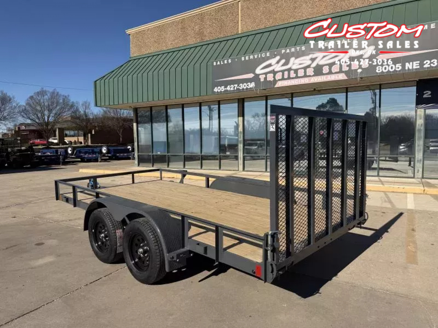 New #147943 2026 LAMAR UC 14 X 83 TANDEM AXLE ANGLE TOP 7K UTILITY W/ REAR RAMP GATE