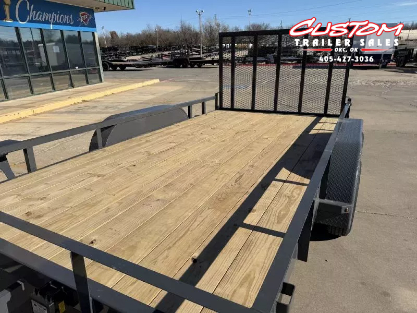 New #147943 2026 LAMAR UC 14 X 83 TANDEM AXLE ANGLE TOP 7K UTILITY W/ REAR RAMP GATE