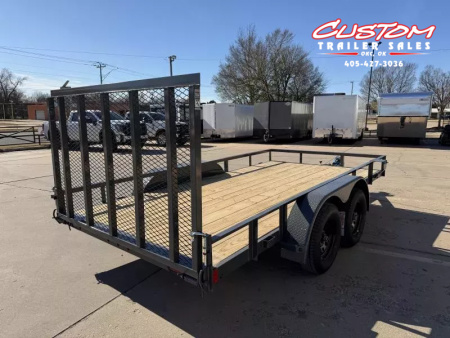 New #147943 2026 LAMAR UC 14 X 83 TANDEM AXLE ANGLE TOP 7K UTILITY W/ REAR RAMP GATE