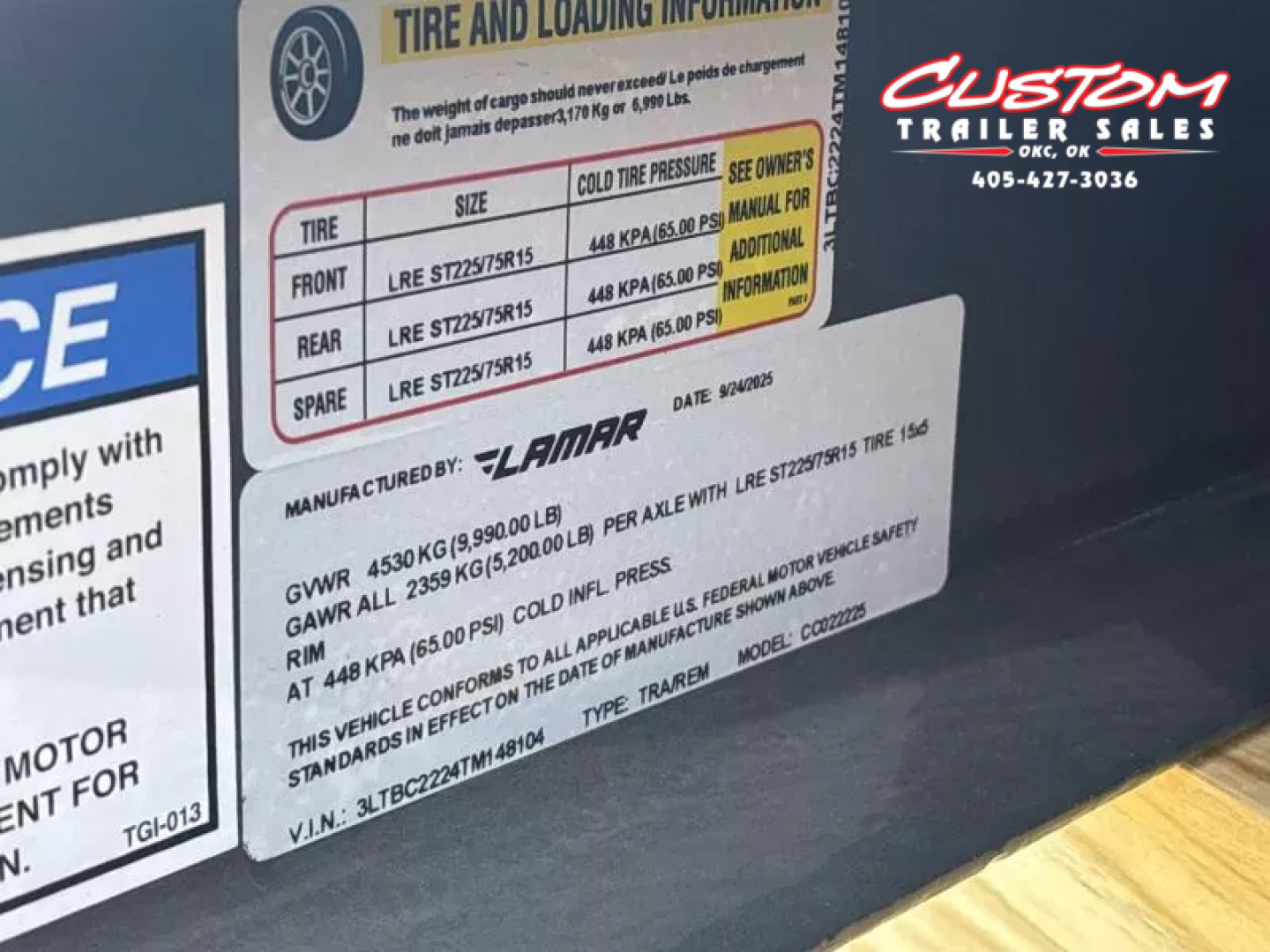 New #148104 2026 LAMAR CC 22 X 102 TANDEM AXLE 10K WOOD FLOOR CAR HAULER