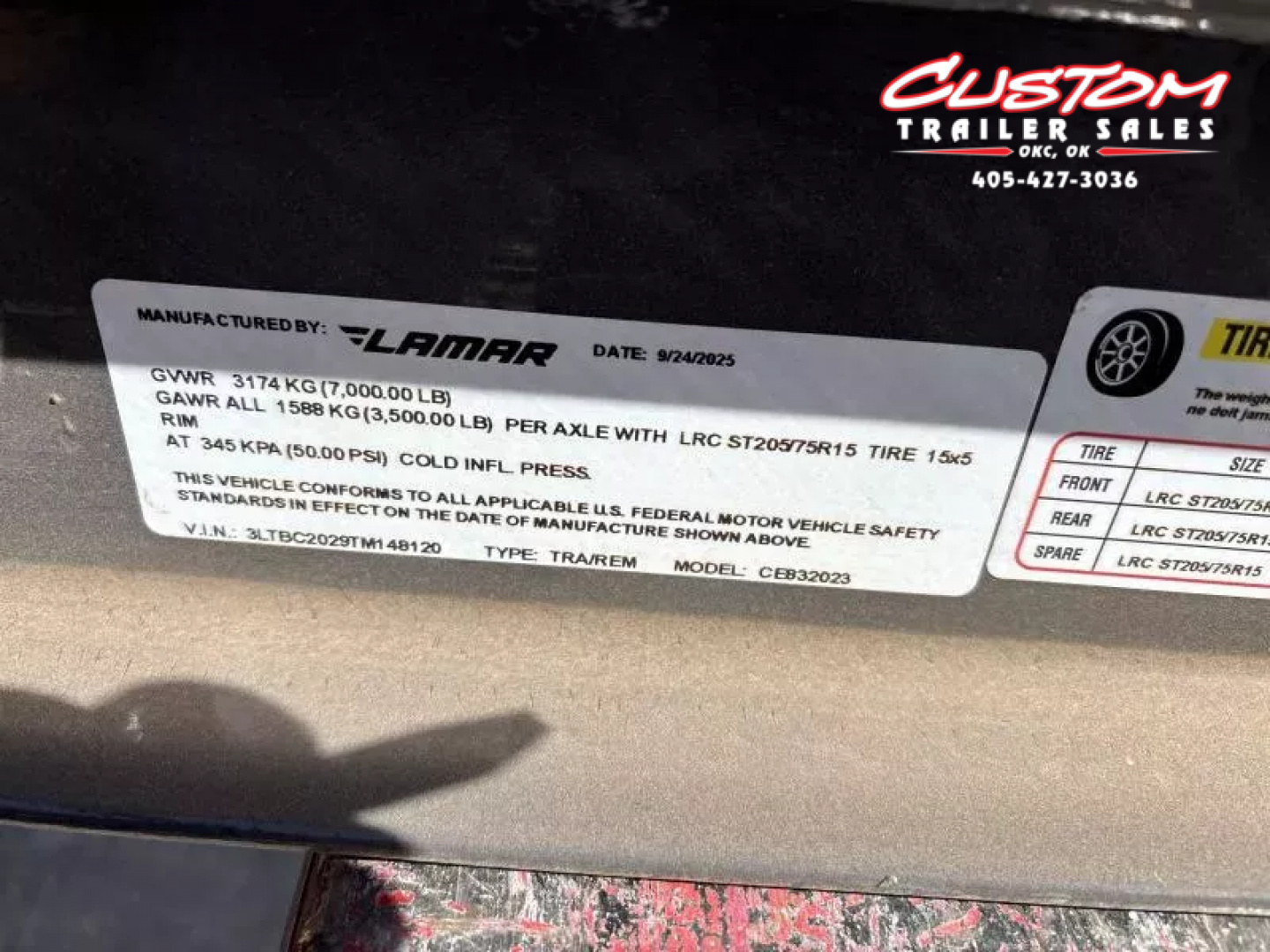 New #148120 2026 LAMAR CE 20 X 83 TANDEM AXLE 7K WOOD FLOOR CAR HAULER