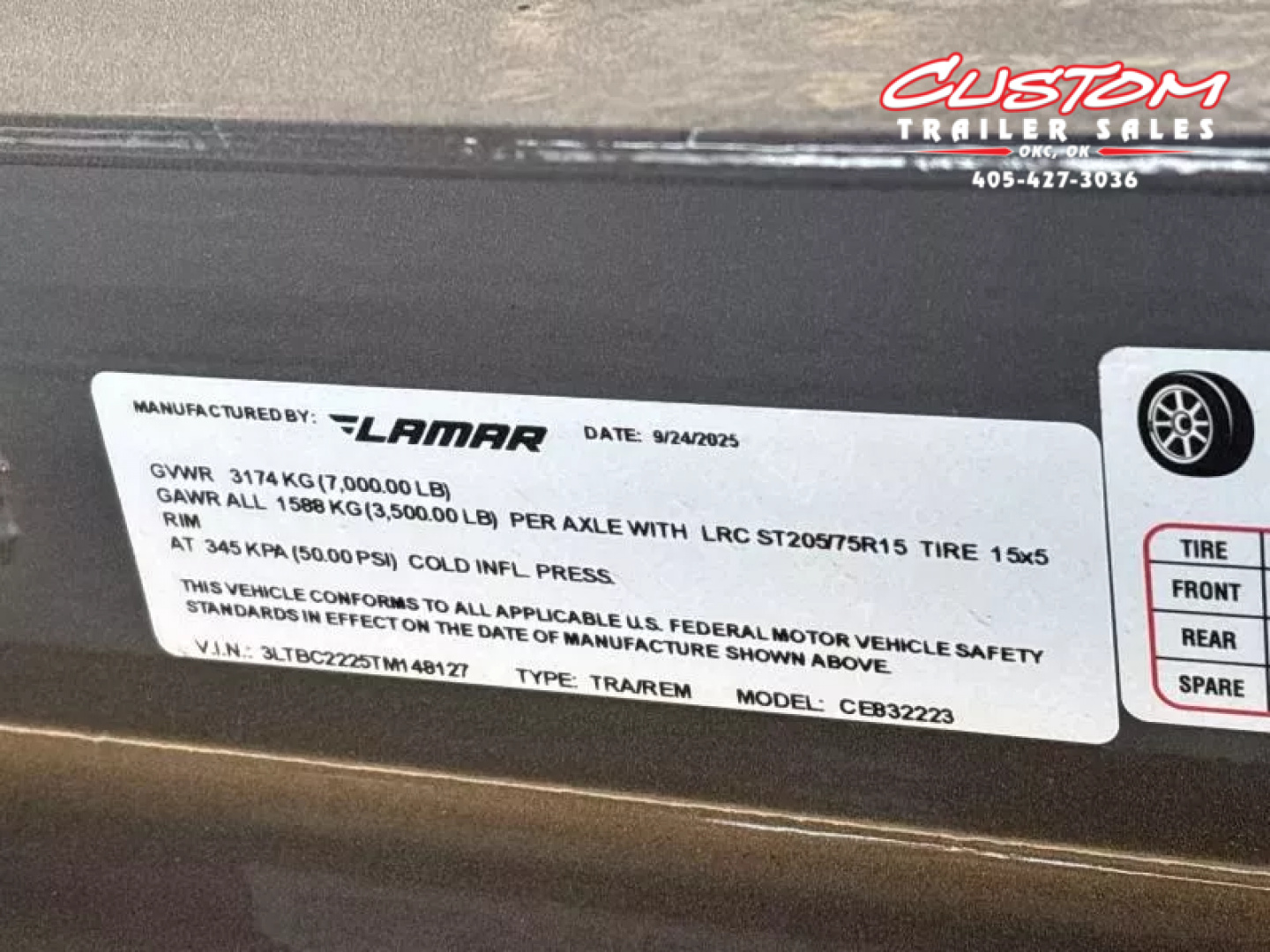 New #148127 2026 LAMAR CE 22 X 83 TANDEM AXLE 7K WOOD FLOOR CAR HAULER