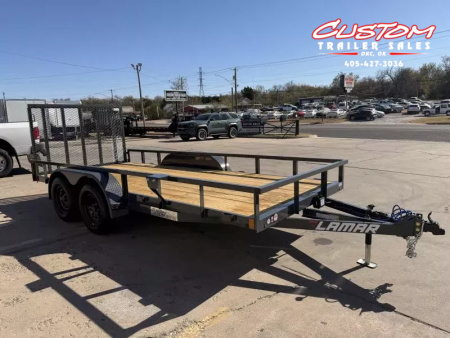 New #148137 2026 LAMAR UC 16 X 77 TANDEM AXLE 7K SQUARE TUBE TOP UTILITY W/ RAMP GATE