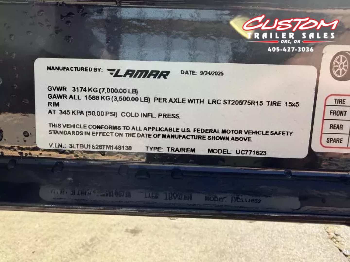 New #148138 2026 LAMAR UC 16 X 77 TANDEM AXLE SQUARE TUBE TOP 7K UTILITY W/ 2' DOVE & RAMP GATE