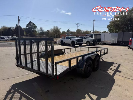 New #148138 2026 LAMAR UC 16 X 77 TANDEM AXLE SQUARE TUBE TOP 7K UTILITY W/ 2' DOVE & RAMP GATE