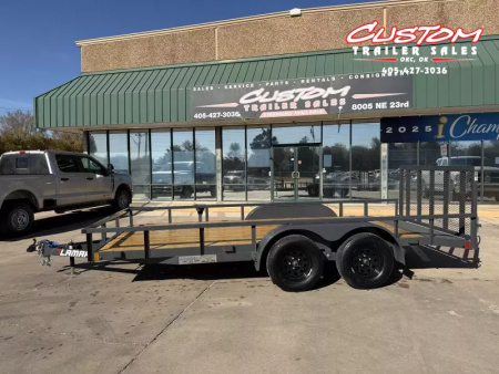 New #148138 2026 LAMAR UC 16 X 77 TANDEM AXLE SQUARE TUBE TOP 7K UTILITY W/ 2' DOVE & RAMP GATE