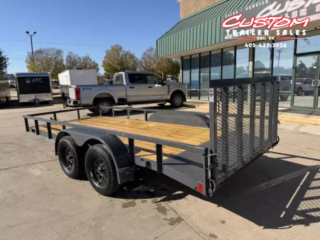 New #148138 2026 LAMAR UC 16 X 77 TANDEM AXLE SQUARE TUBE TOP 7K UTILITY W/ 2' DOVE & RAMP GATE