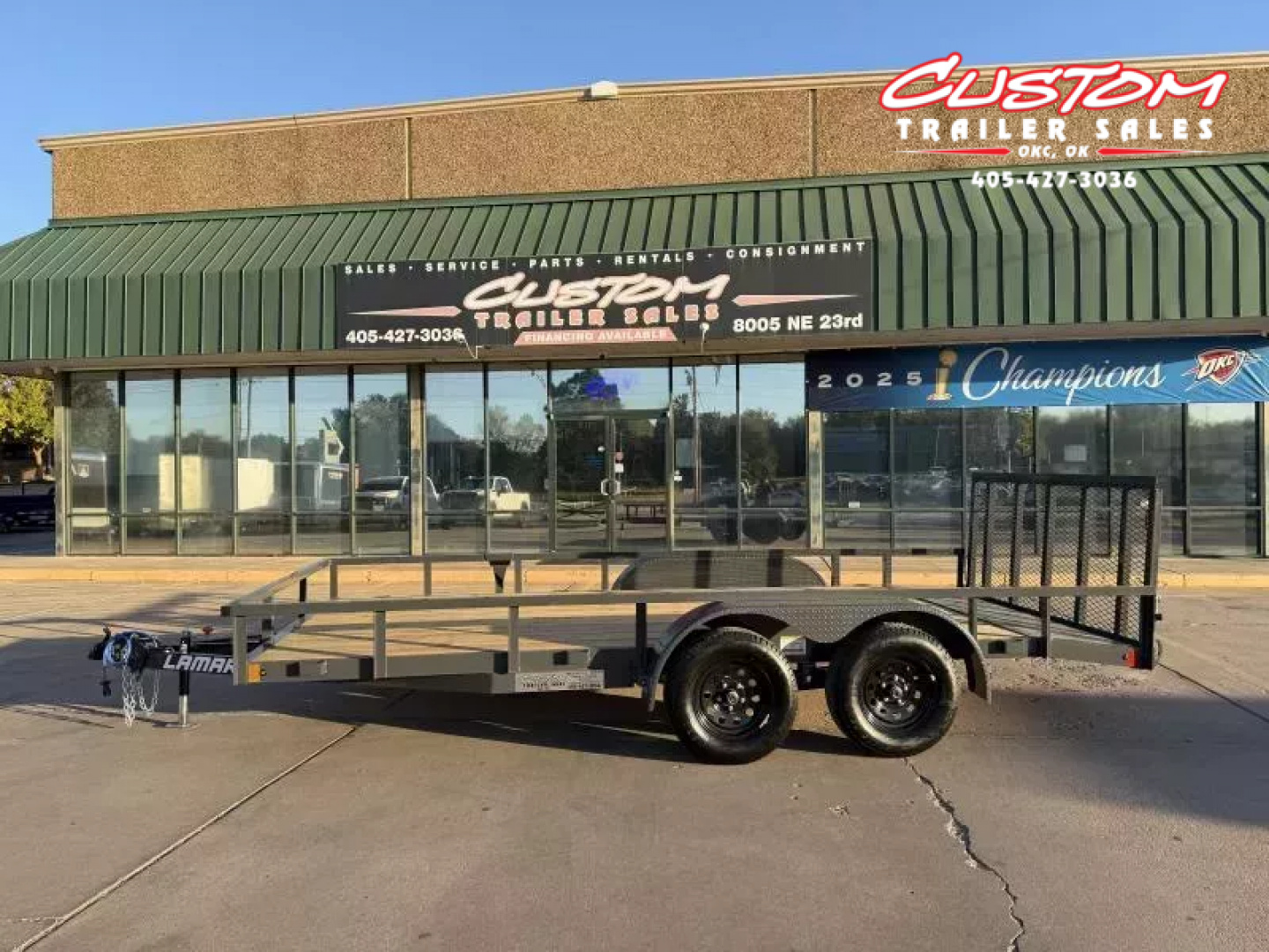 New #148151 2026 LAMAR UC 16 X 83 TANDEM AXLE SQUARE TUBE TOP 7K UTILITY W/ 2' DOVE & RAMP GATE