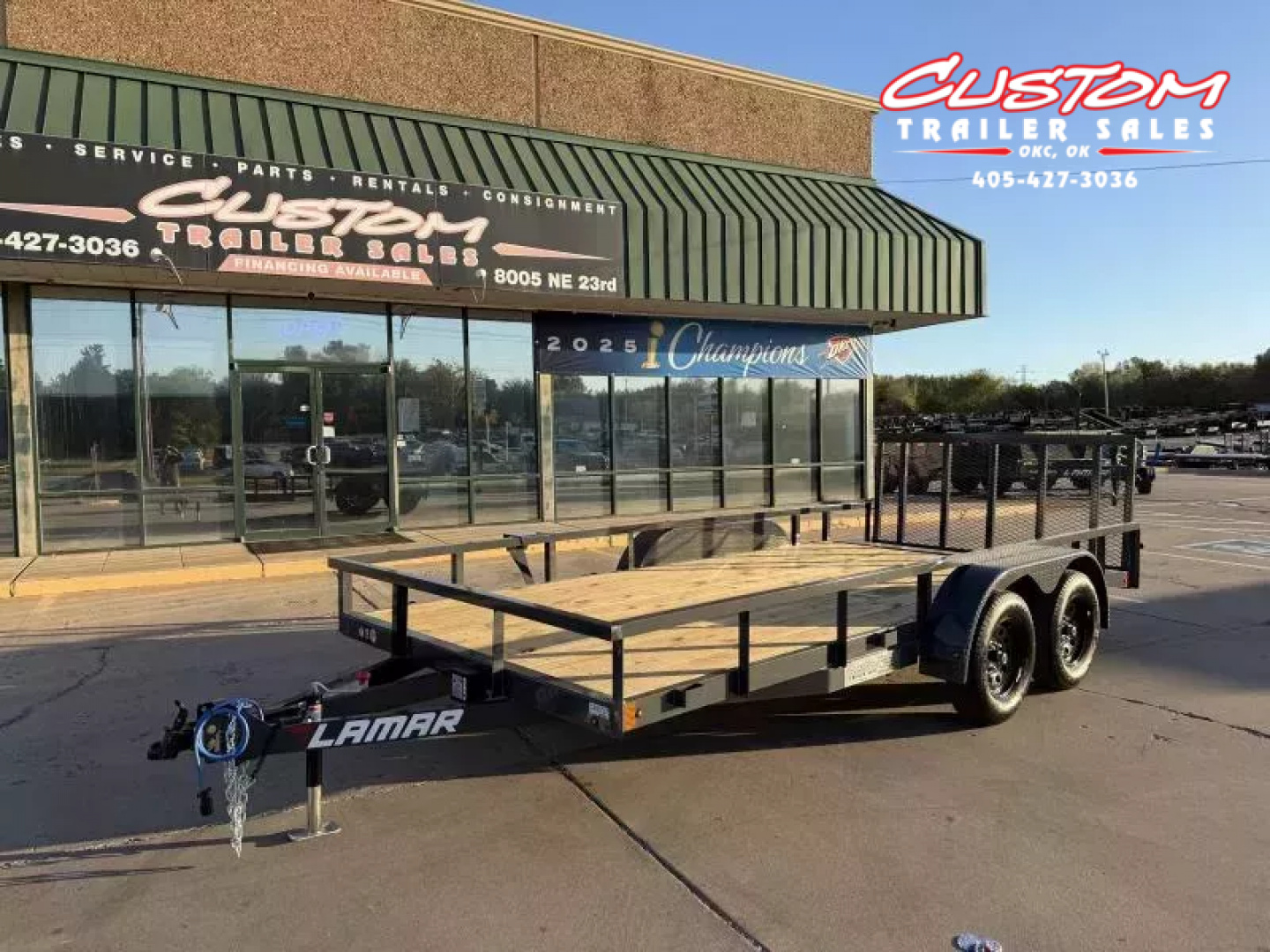 New #148151 2026 LAMAR UC 16 X 83 TANDEM AXLE SQUARE TUBE TOP 7K UTILITY W/ 2' DOVE & RAMP GATE