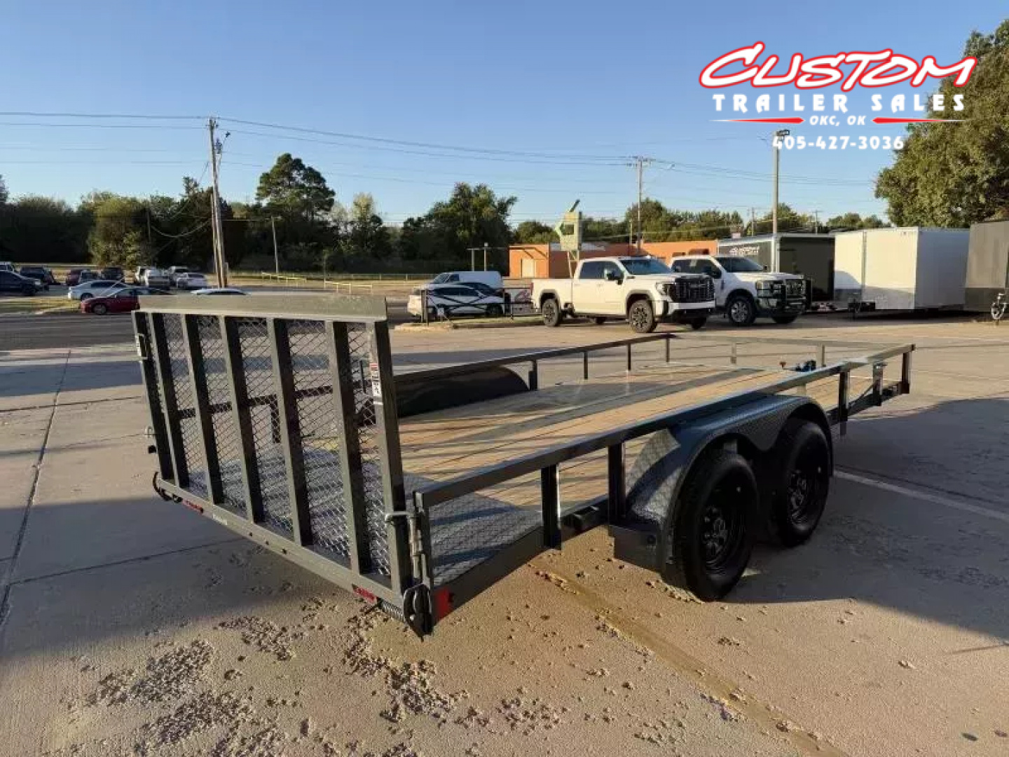 New #148151 2026 LAMAR UC 16 X 83 TANDEM AXLE SQUARE TUBE TOP 7K UTILITY W/ 2' DOVE & RAMP GATE
