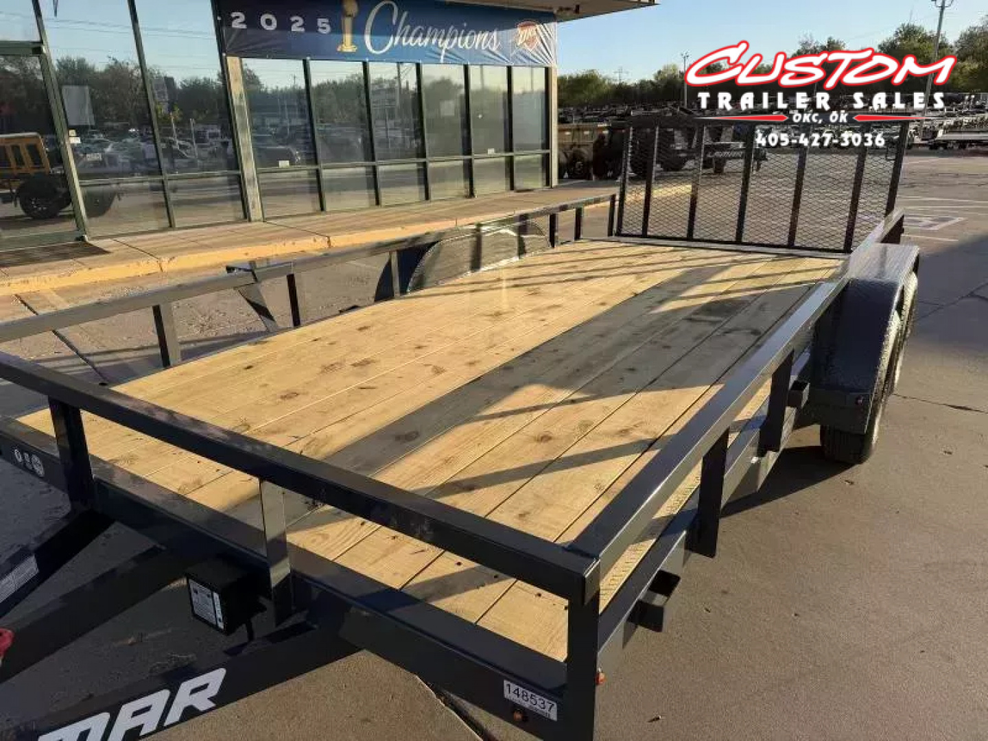 New #148151 2026 LAMAR UC 16 X 83 TANDEM AXLE SQUARE TUBE TOP 7K UTILITY W/ 2' DOVE & RAMP GATE