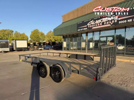 New #148151 2026 LAMAR UC 16 X 83 TANDEM AXLE SQUARE TUBE TOP 7K UTILITY W/ 2' DOVE & RAMP GATE