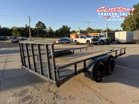 New #148151 2026 LAMAR UC 16 X 83 TANDEM AXLE SQUARE TUBE TOP 7K UTILITY W/ 2' DOVE & RAMP GATE