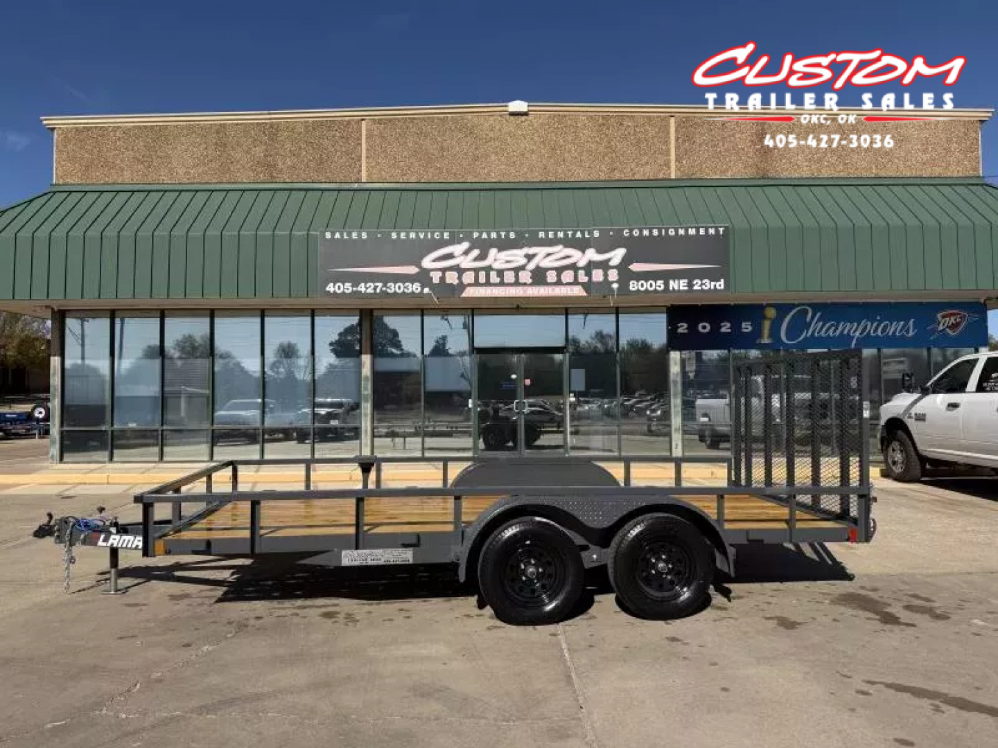 New #148153 2026 LAMAR UC 16 X 83 TANDEM AXLE SQUARE TUBE TOP 7K UTILITY W/ REAR RAMP GATE
