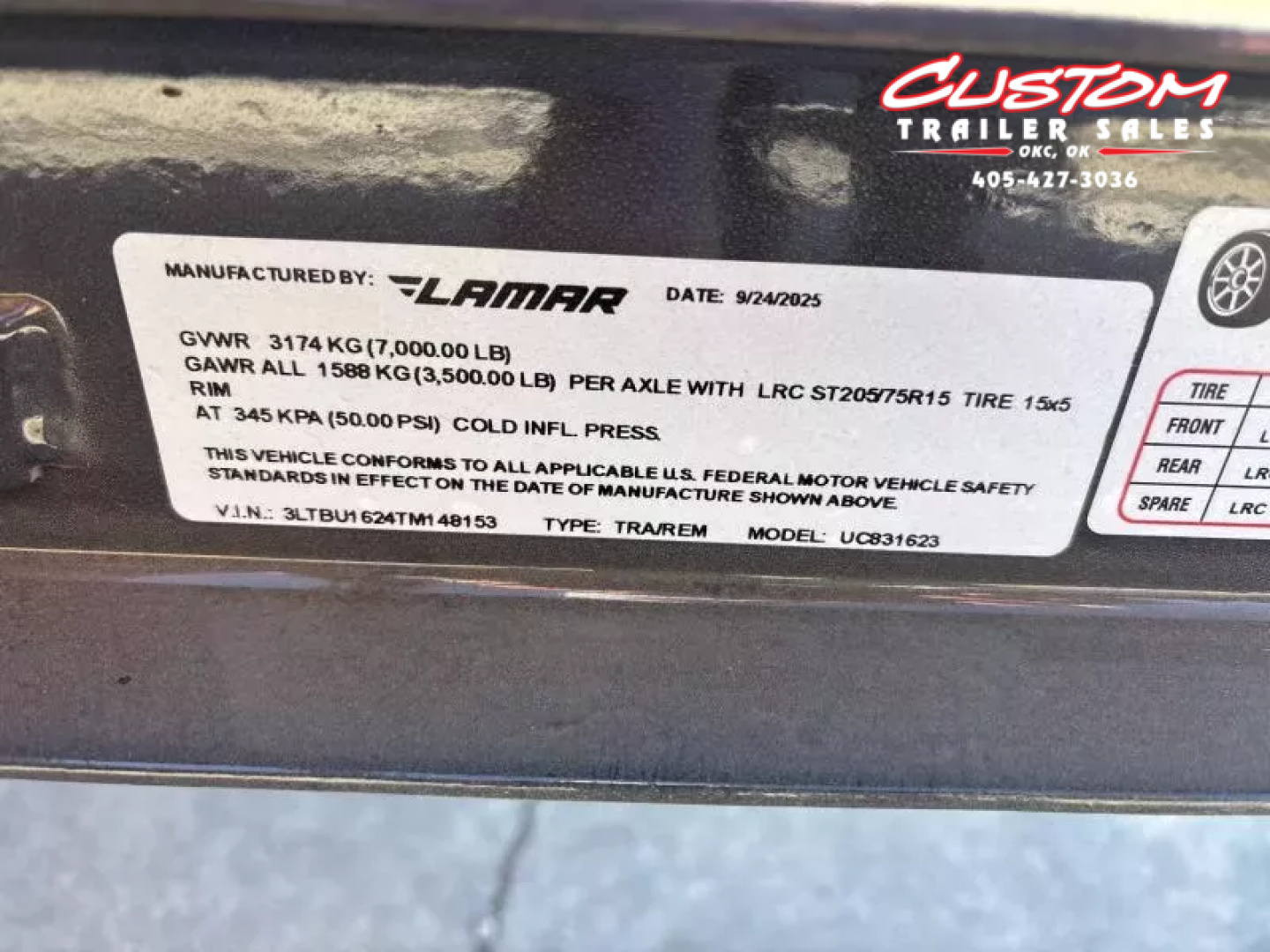 New #148153 2026 LAMAR UC 16 X 83 TANDEM AXLE SQUARE TUBE TOP 7K UTILITY W/ REAR RAMP GATE