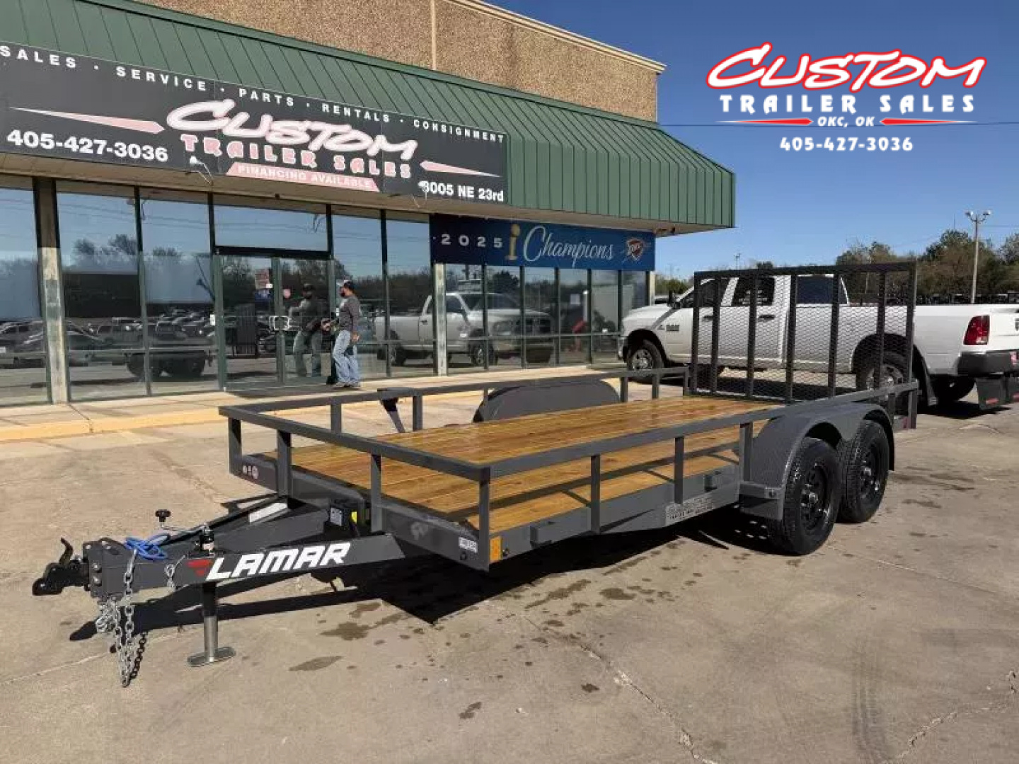 New #148153 2026 LAMAR UC 16 X 83 TANDEM AXLE SQUARE TUBE TOP 7K UTILITY W/ REAR RAMP GATE