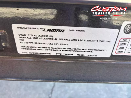 New #148153 2026 LAMAR UC 16 X 83 TANDEM AXLE SQUARE TUBE TOP 7K UTILITY W/ REAR RAMP GATE
