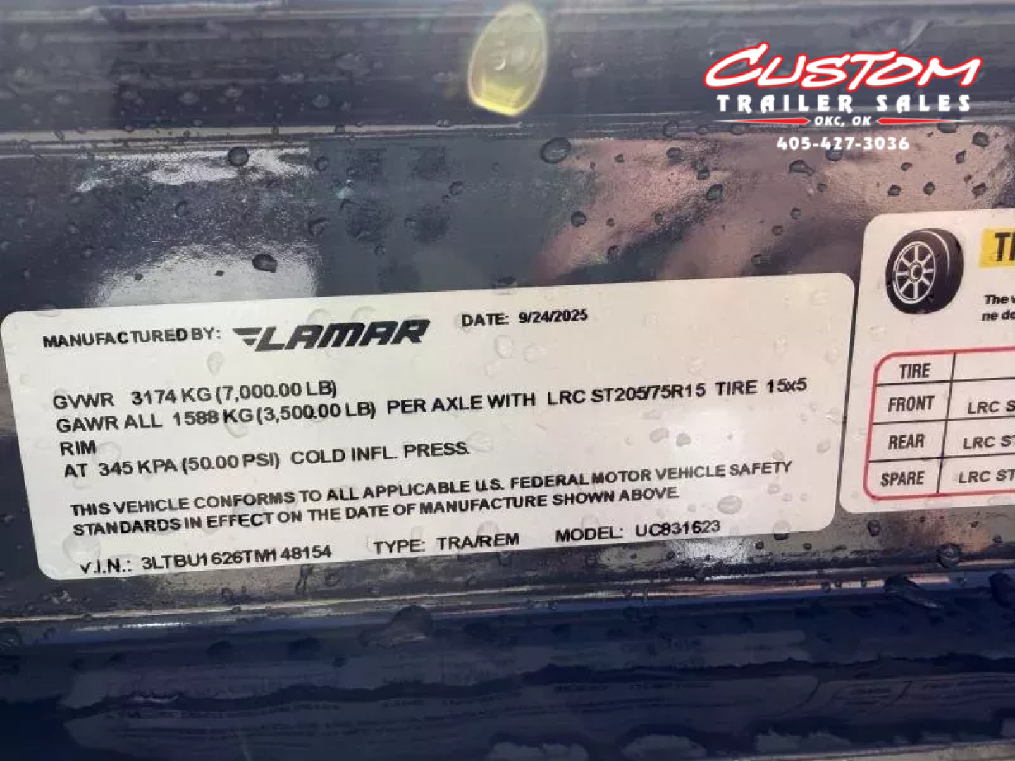 New #148154 2026 LAMAR UC 16 X 83 TANDEM AXLE SQUARE TUBE TOP 7K UTILITY W/ REAR RAMP GATE