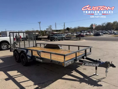 New #148154 2026 LAMAR UC 16 X 83 TANDEM AXLE SQUARE TUBE TOP 7K UTILITY W/ REAR RAMP GATE