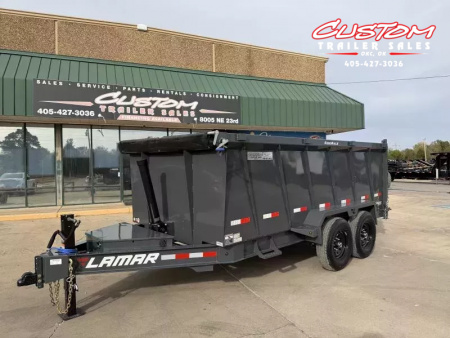 New #148951 2026 LAMAR DT 14 X 83 TANDEM AXLE 14K BUMPER PULL TELESCOPIC DUMP TRAILER W/ 4' SIDES