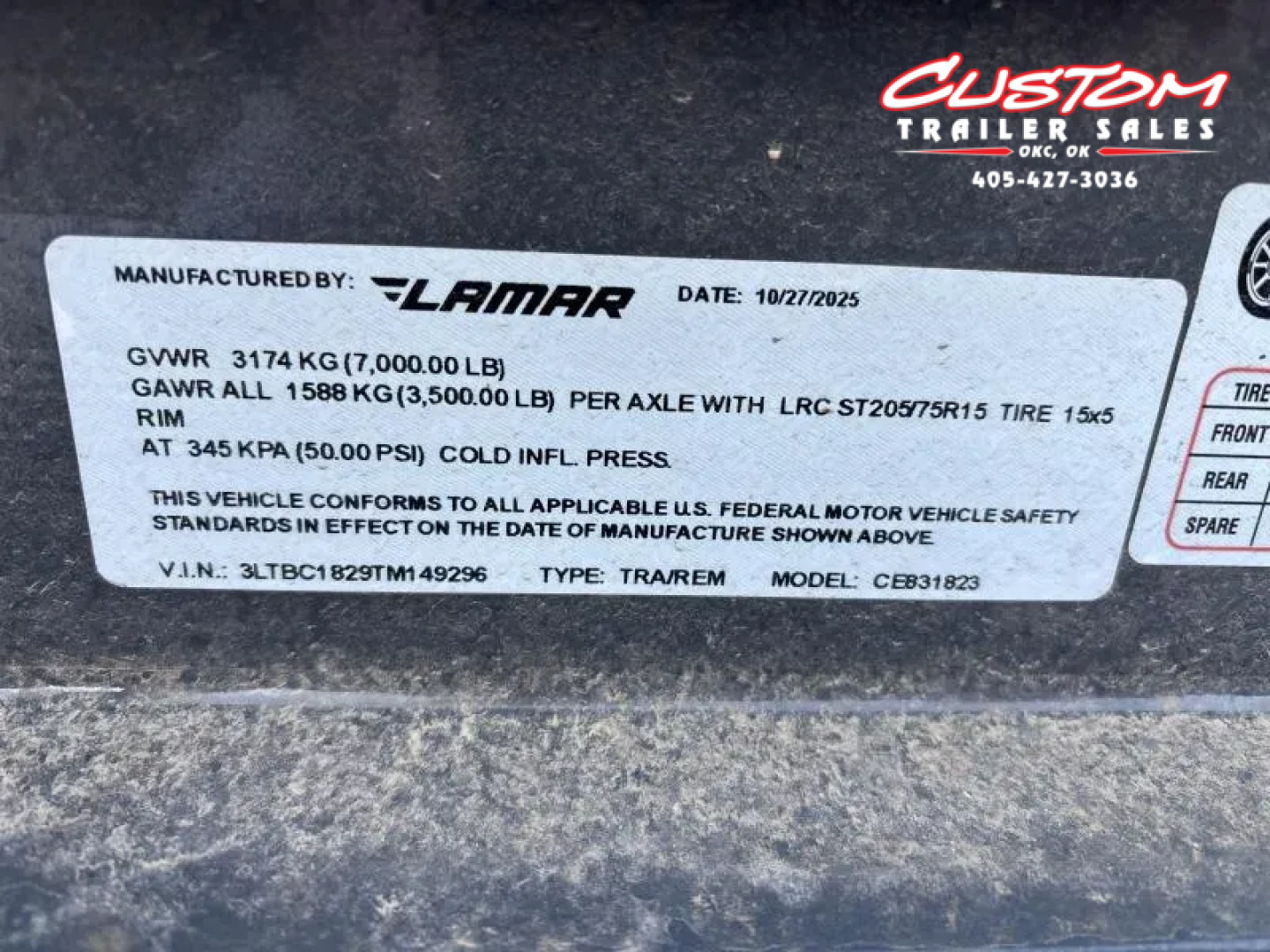 New #149296 2026 LAMAR CE 18 X 83 TANDEM AXLE 7K WOOD FLOOR CAR HAULER