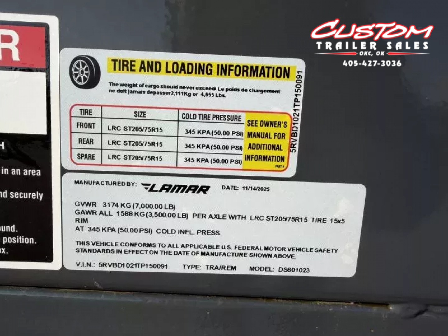 New #150091 LAMAR DS 5 X 10 TANDEM AXLE 7K MINI DUMP