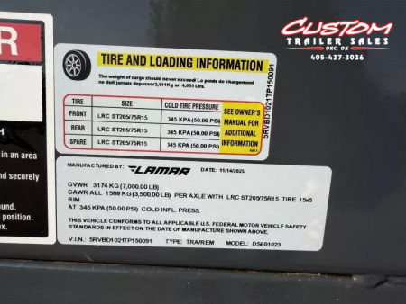 New #150091 LAMAR DS 5 X 10 TANDEM AXLE 7K MINI DUMP