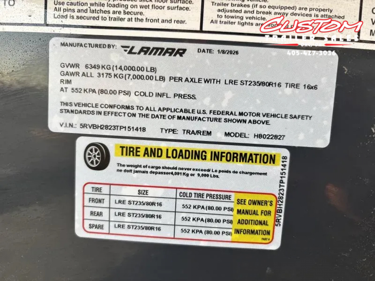 New #151418 2026 LAMAR H8 28 X 102  TANDEM AXLE 14K EQUIPMENT GOOSENECK W/ RHINO RAMPS