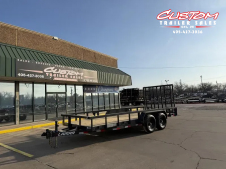 New #151653 2026 LAMAR U5 18 X 83 TANDEM AXLE SQUARE TUBE TOP 10K UTILITY W/ REAR RAMP GATE