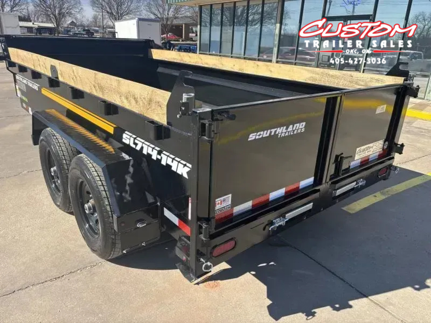 New #154158 2026 SOUTHLAND SL714 14 X 84 TANDEM AXLE 14K BUMPER PULL DUMP W/ SPARE TIRE